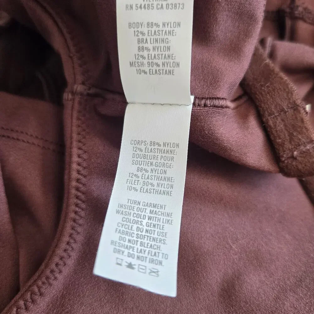 Aerie Offline Real Me Recharge Minimal Support Bra Longline Brown Women Medium